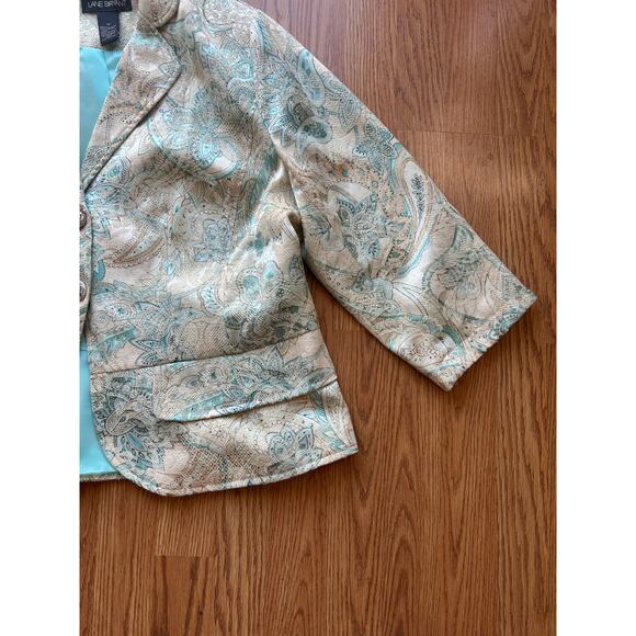 Vintage Paisley Cropped Blazer with Silver Buttons Quiet Luxury - Picture 3 of 5